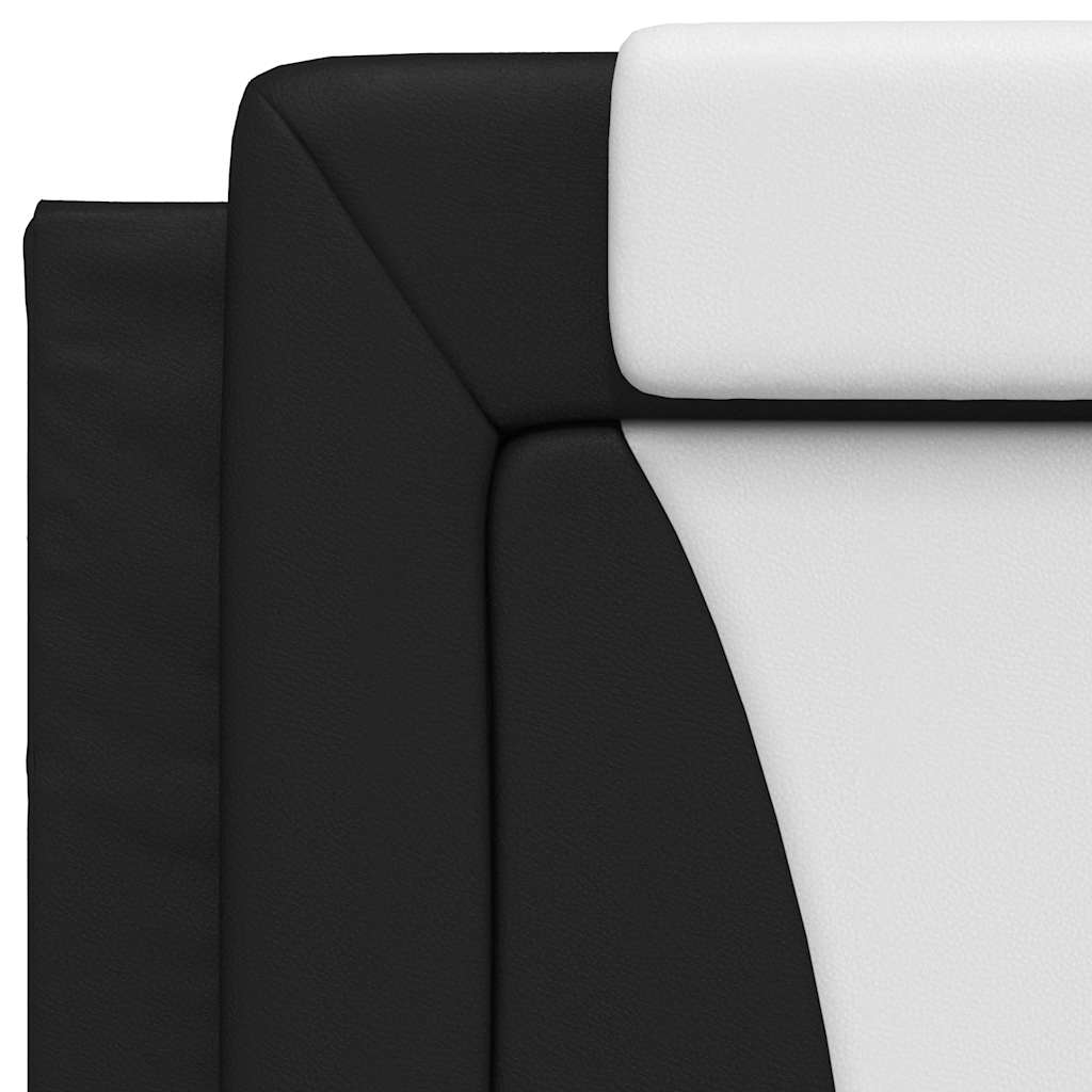 Bed Frame "Viana" without Mattress Black and White 90x190 cm Faux Leather