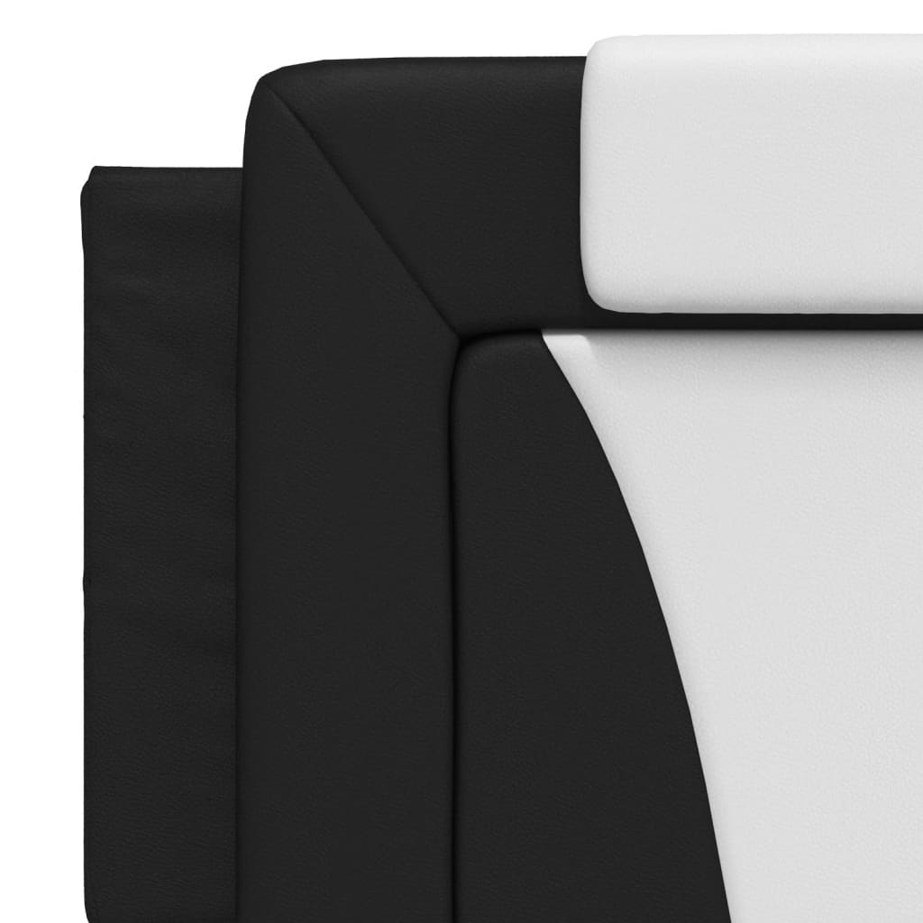 Bed Frame "Viana" without Mattress Black and White 180x200 cm King Faux Leather