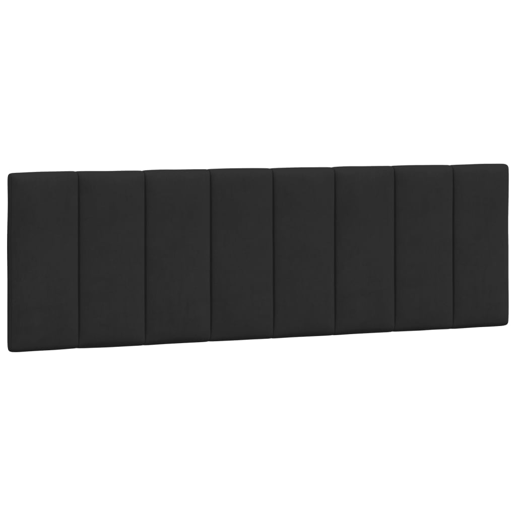 Bed Frame with LED without Mattress "Hanko" Black 152x203 cm Queen Velvet