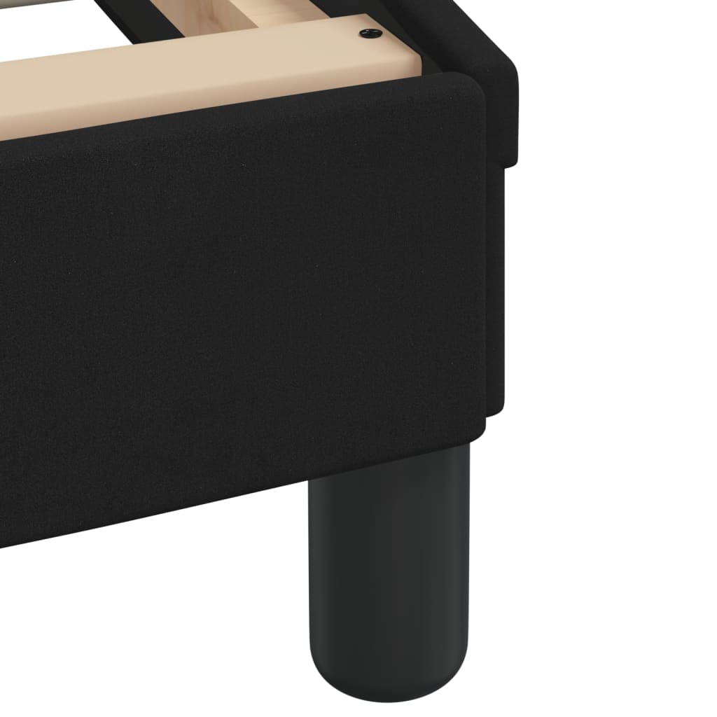 Bed Frame with LED without Mattress "Hanko" Black 152x203 cm Queen Velvet
