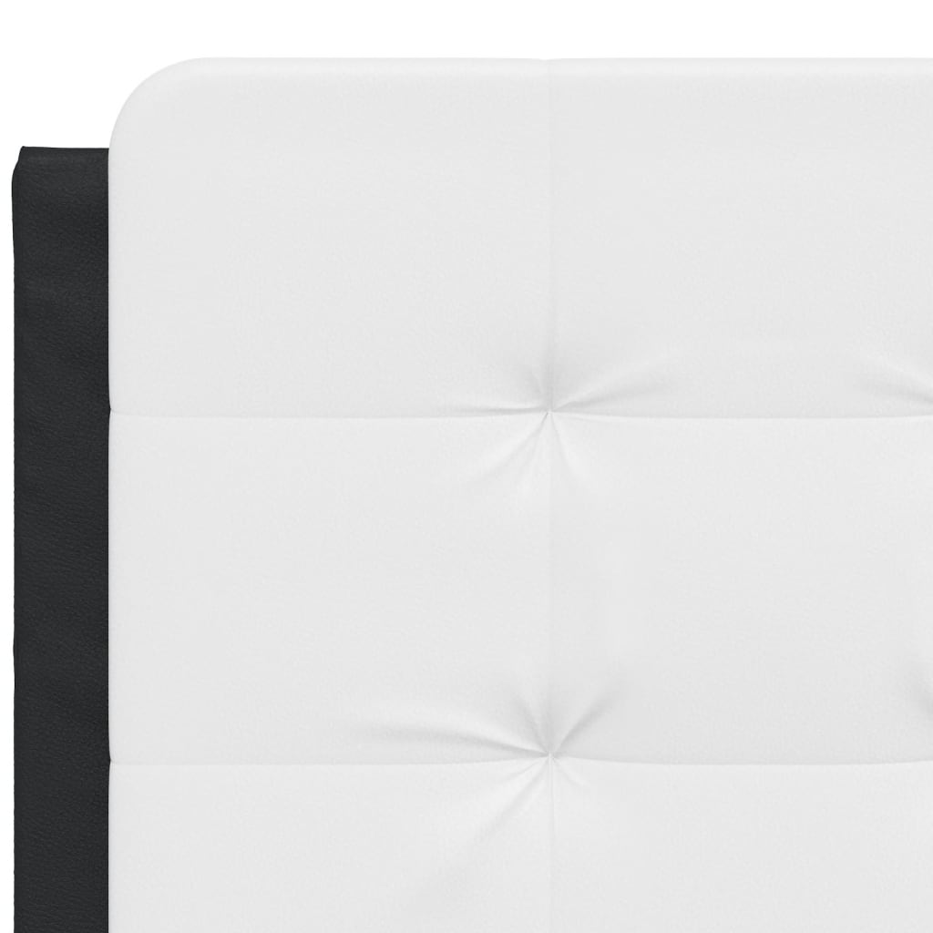 Bed Frame with LED without Mattress "Zadar" Black and White 137x190 cm