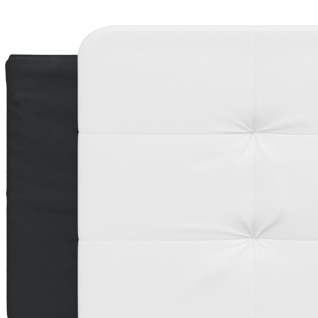 Bed Frame with LED without Mattress "Zadar" Black and White 152x203 cm