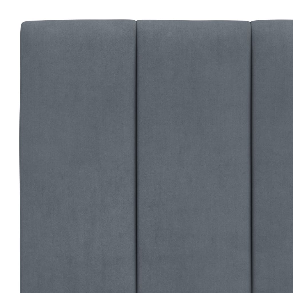Bed Frame with LED without Mattress "Hanko" Dark Grey 90x190 cm Velvet