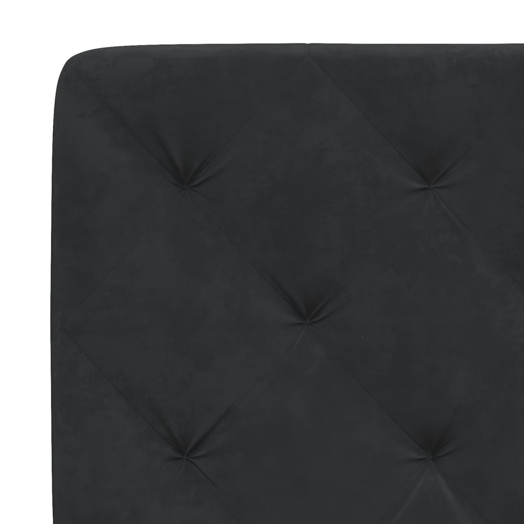 Bed Frame with LED without Mattress Black 107x203 cm King Single Velvet