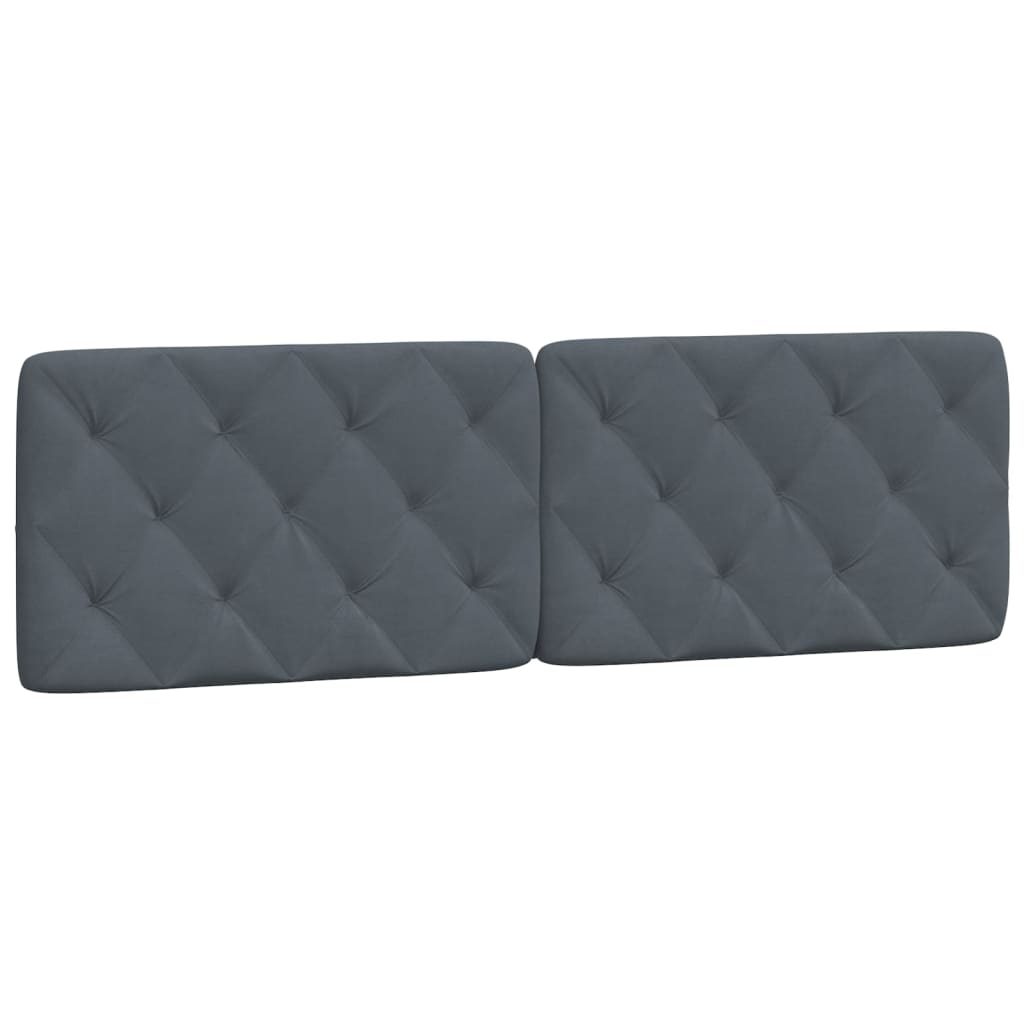 Bed Frame with LED without Mattress Dark Grey 152x203 cm Queen Velvet
