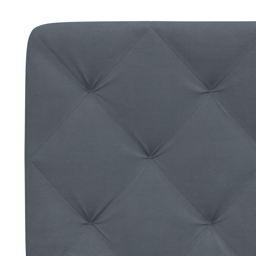 Bed Frame with LED without Mattress Dark Grey 152x203 cm Queen Velvet