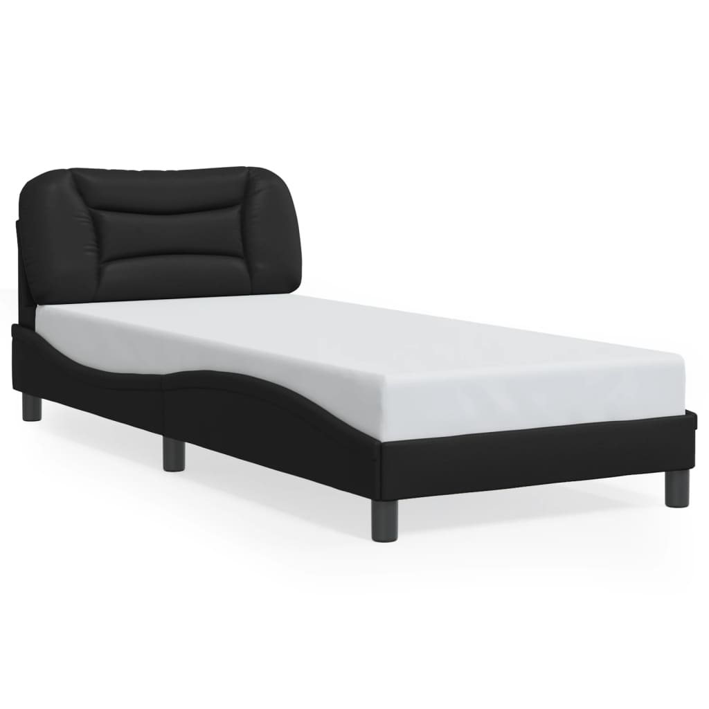 Bed Frame with LED without Mattress "Hvar" Black 90x190 cm