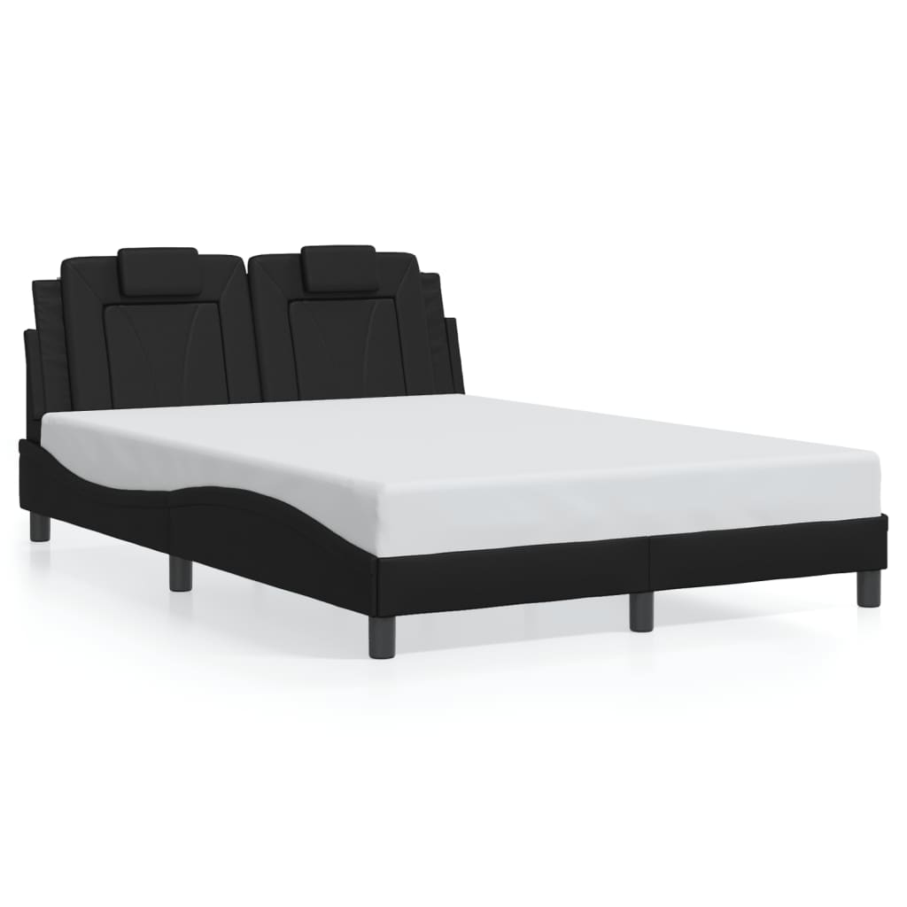 Bed Frame "Viana" with LED without Mattress Black 137x190 cm