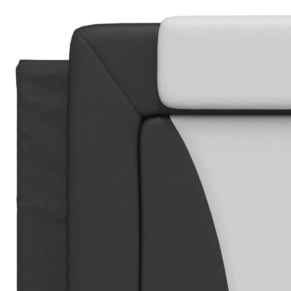 Bed Frame "Viana" with LED without Mattress Black and White 180x200 cm