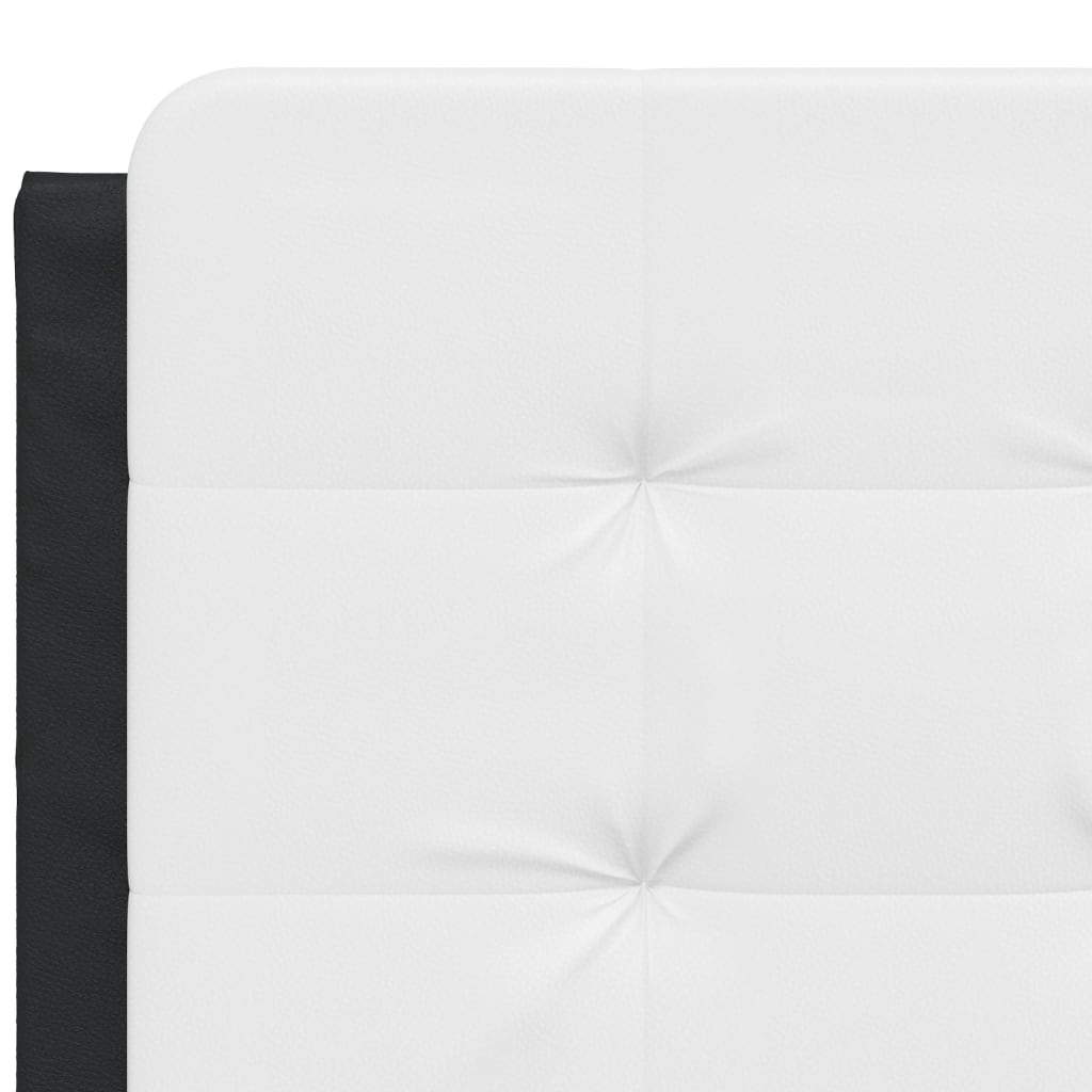 Bed Frame with LED without Mattress "Zadar" Black and White 137x190 cm