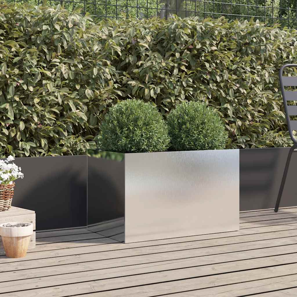 Planter Silver 62x40x39 cm Stainless Steel