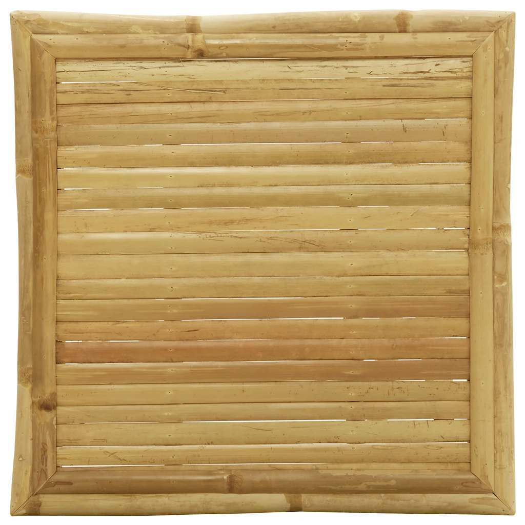 3 Piece Folding Bistro Set with Cream White Cushions Bamboo