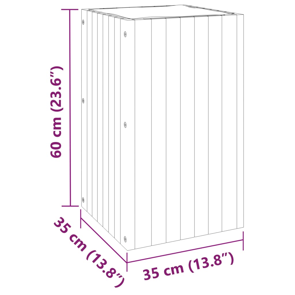 Garden Planter 35x35x60 cm Solid Wood Acacia