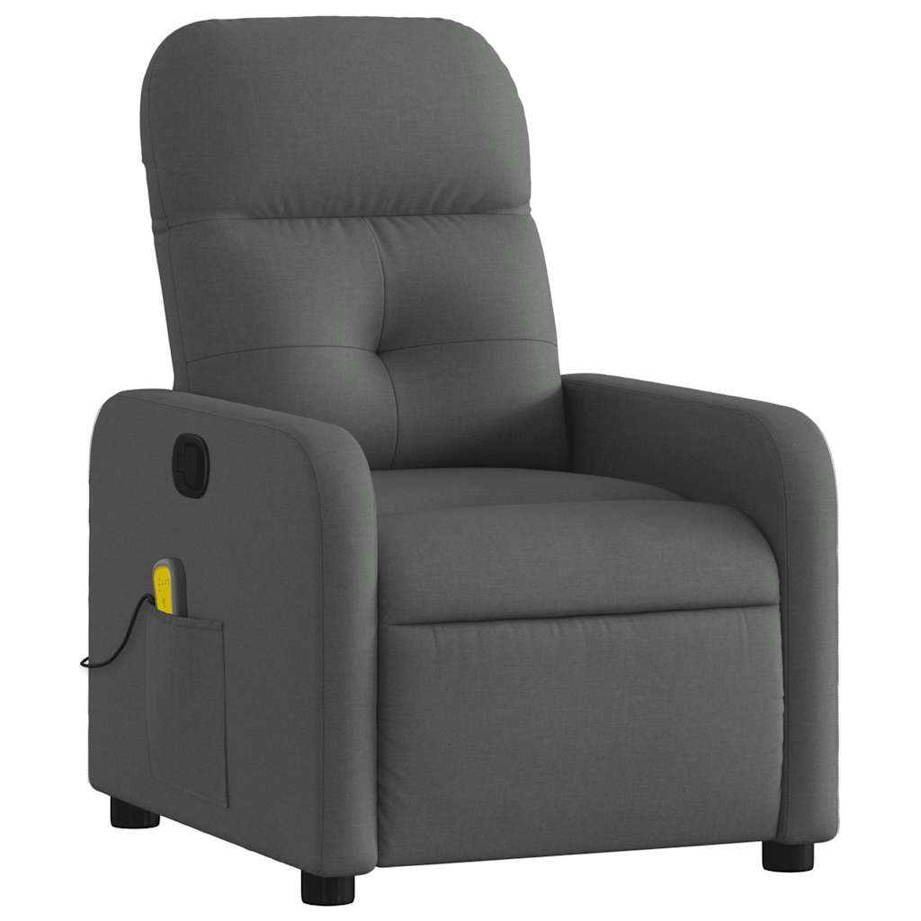 Massage Recliner Chair Dark Grey Fabric