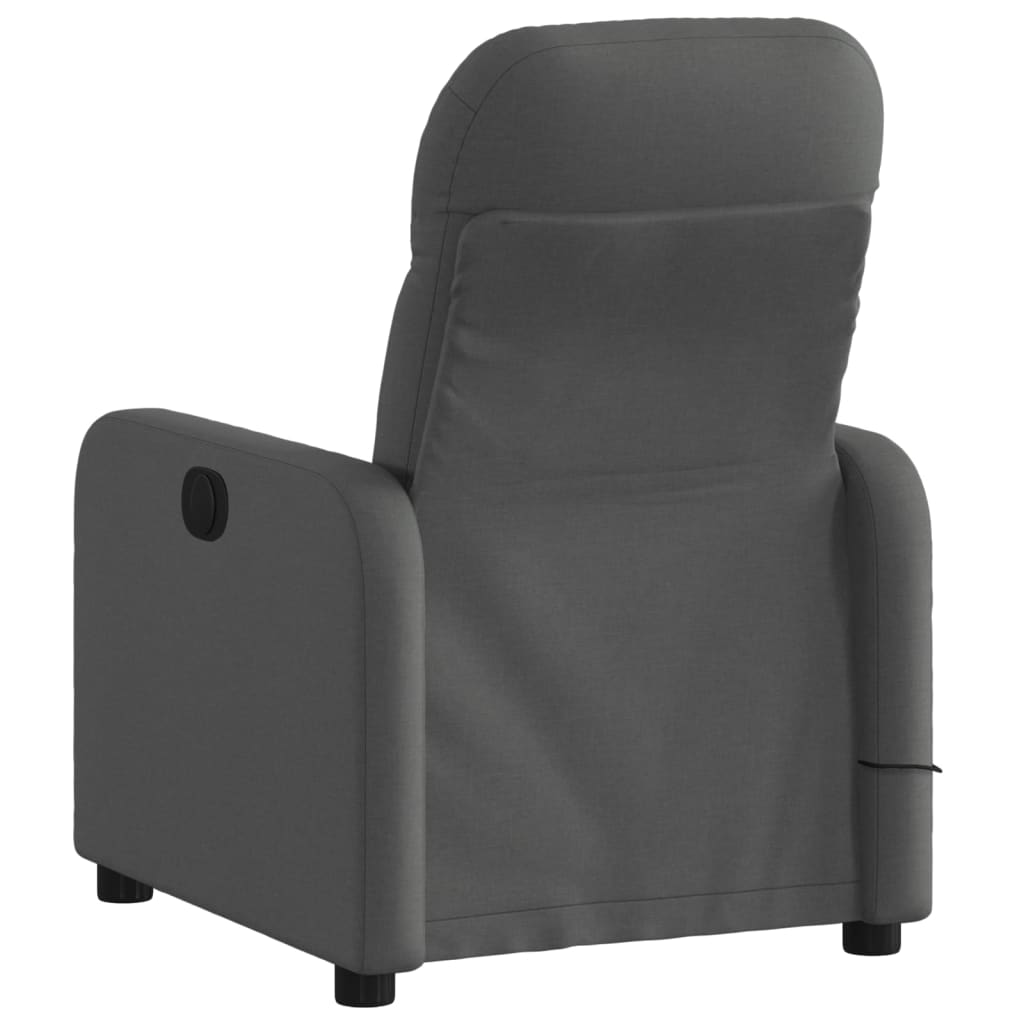 Massage Recliner Chair Dark Grey Fabric