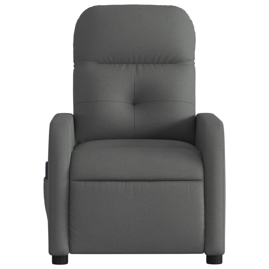 Massage Recliner Chair Dark Grey Fabric
