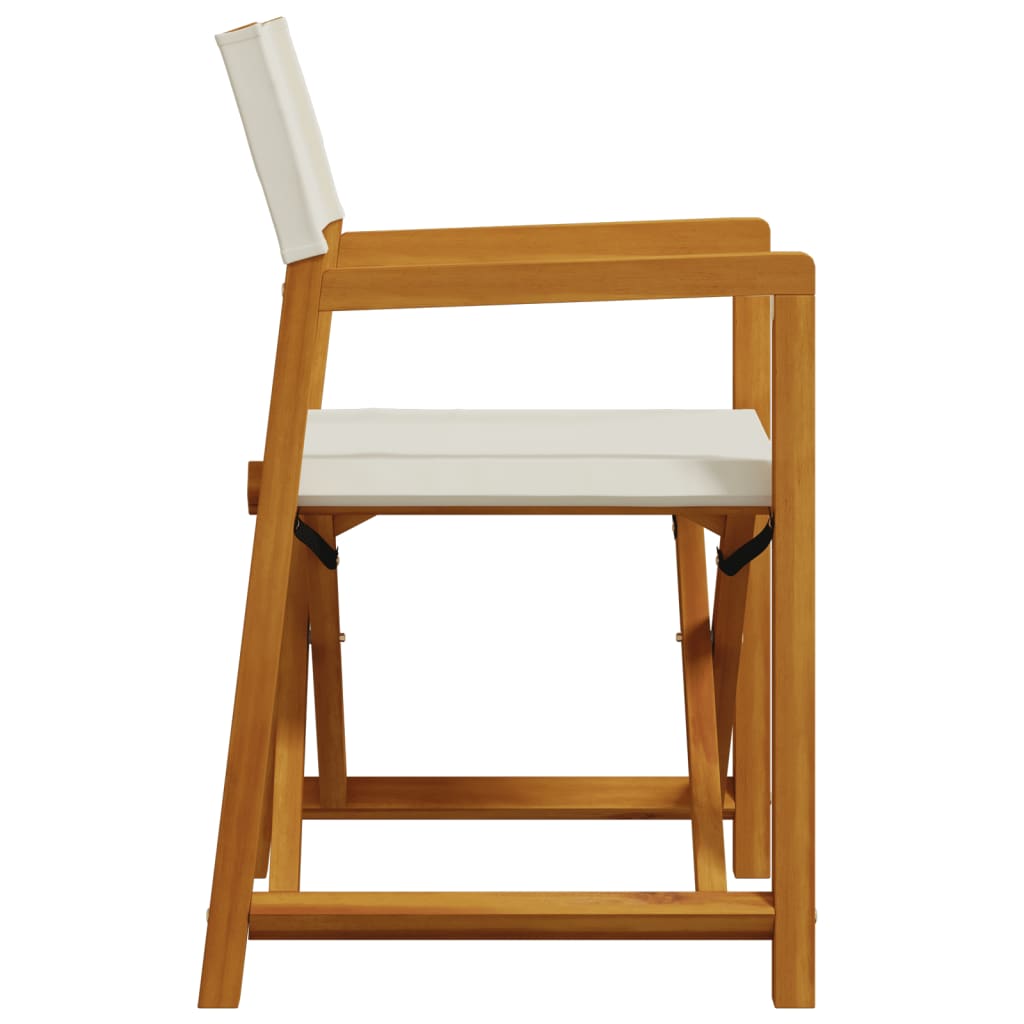 Folding Director Chairs 2 pcs?ream White Fabric