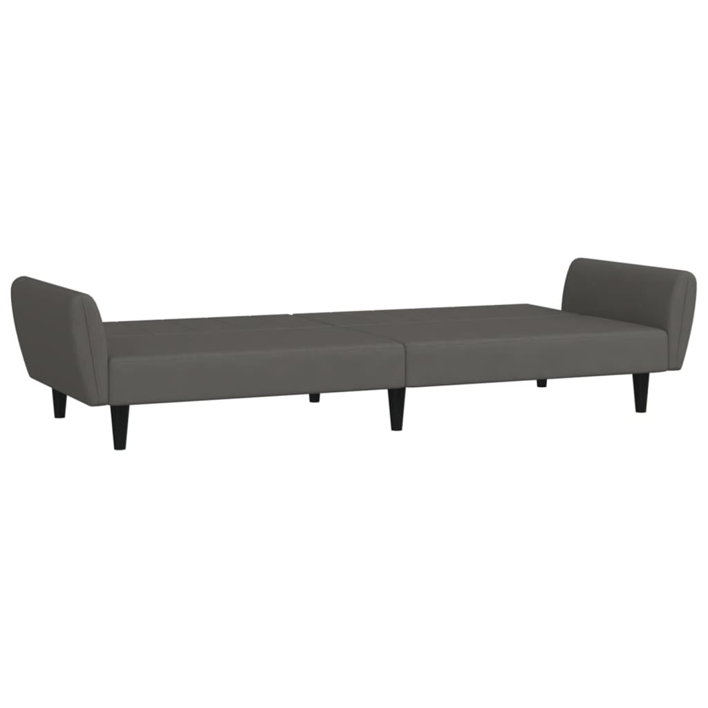 2-Seater Sofa Bed Dark Grey Velvet