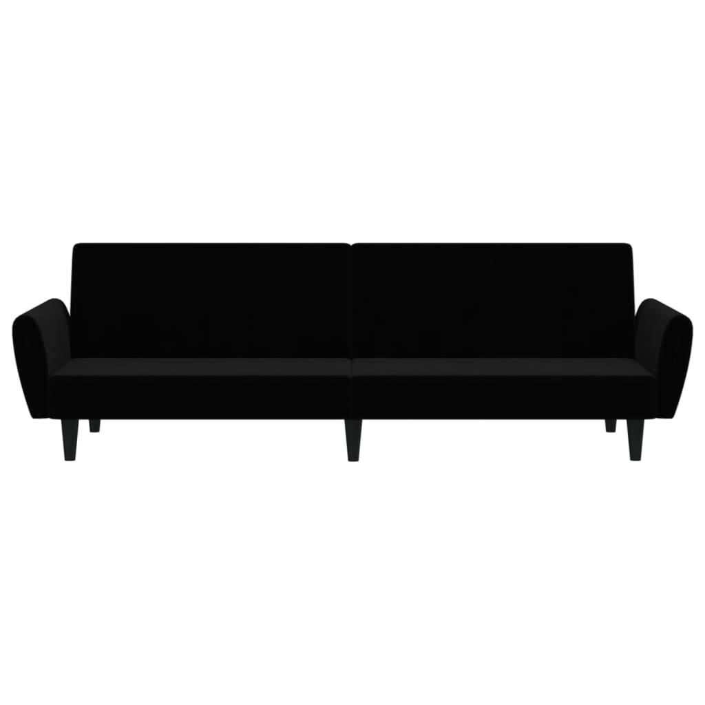 2-Seater Sofa Bed Black Velvet