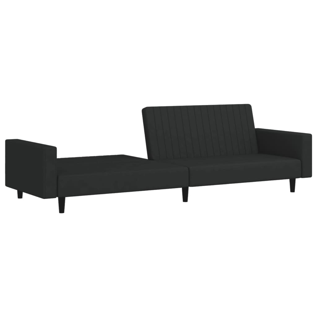 2-Seater Sofa Bed Black Velvet