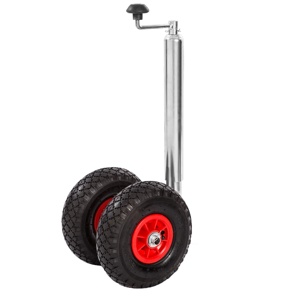 Jockey Wheel with 2 Pneumatic Tyres 2 Tubes 3 Split Clamps