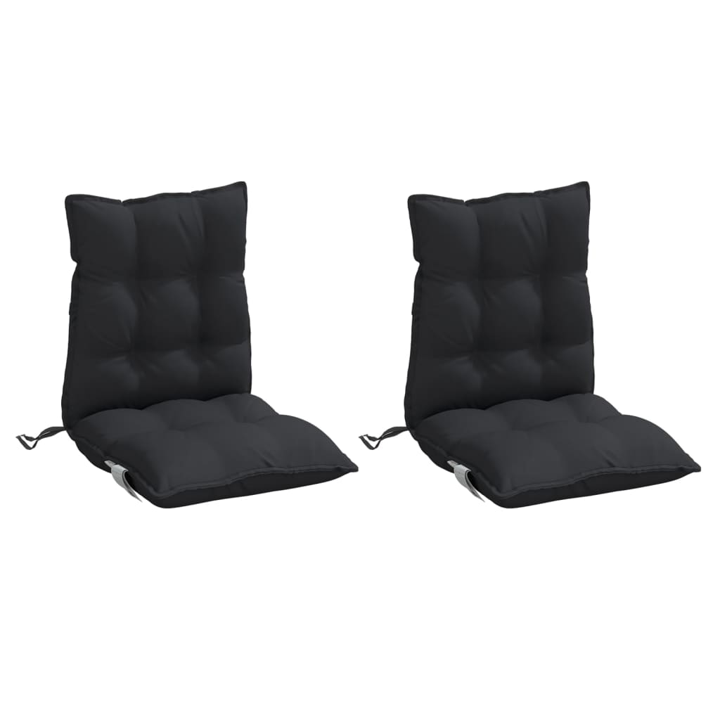 Lowback Chair Cushions 2 pcs Black Oxford Fabric