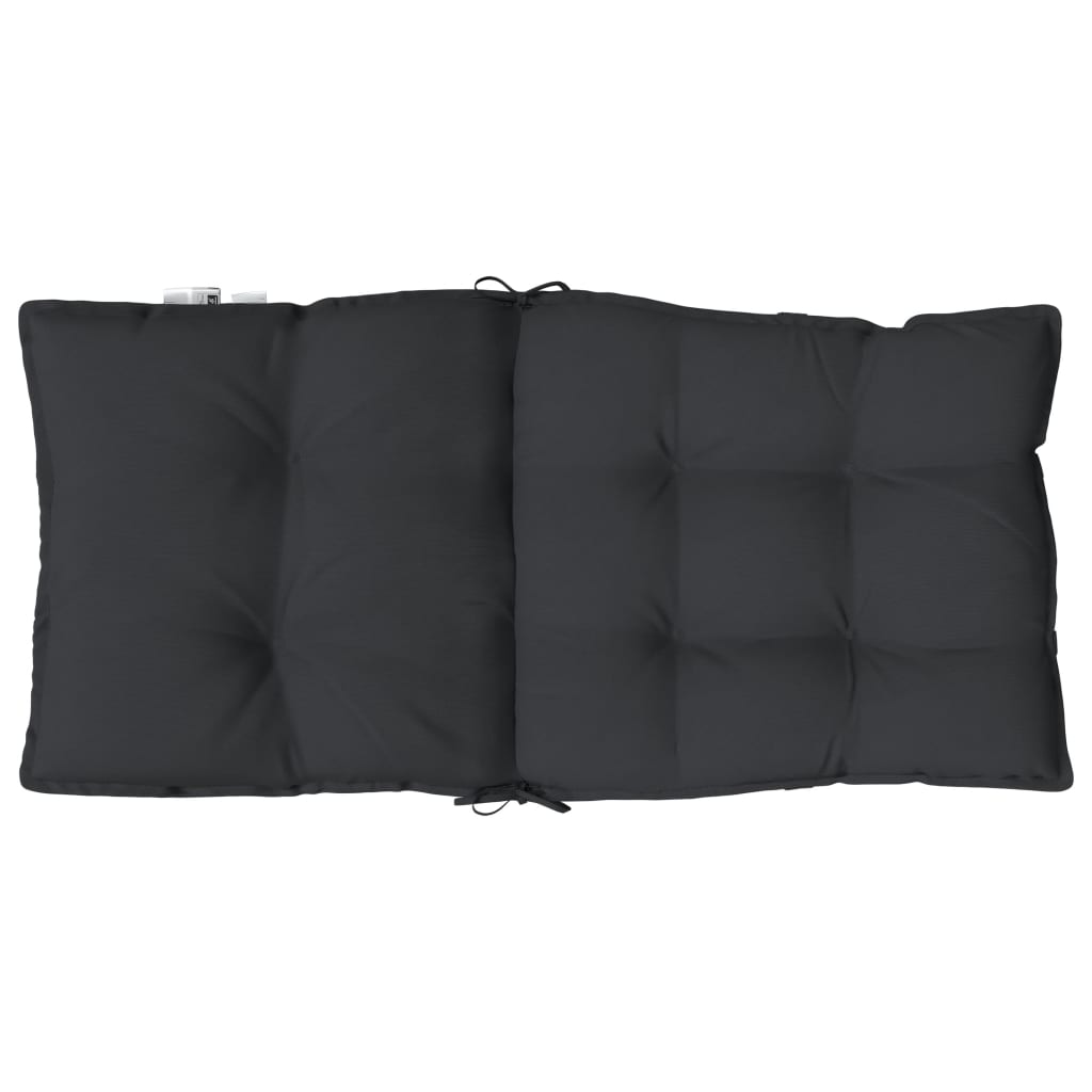 Lowback Chair Cushions 2 pcs Black Oxford Fabric