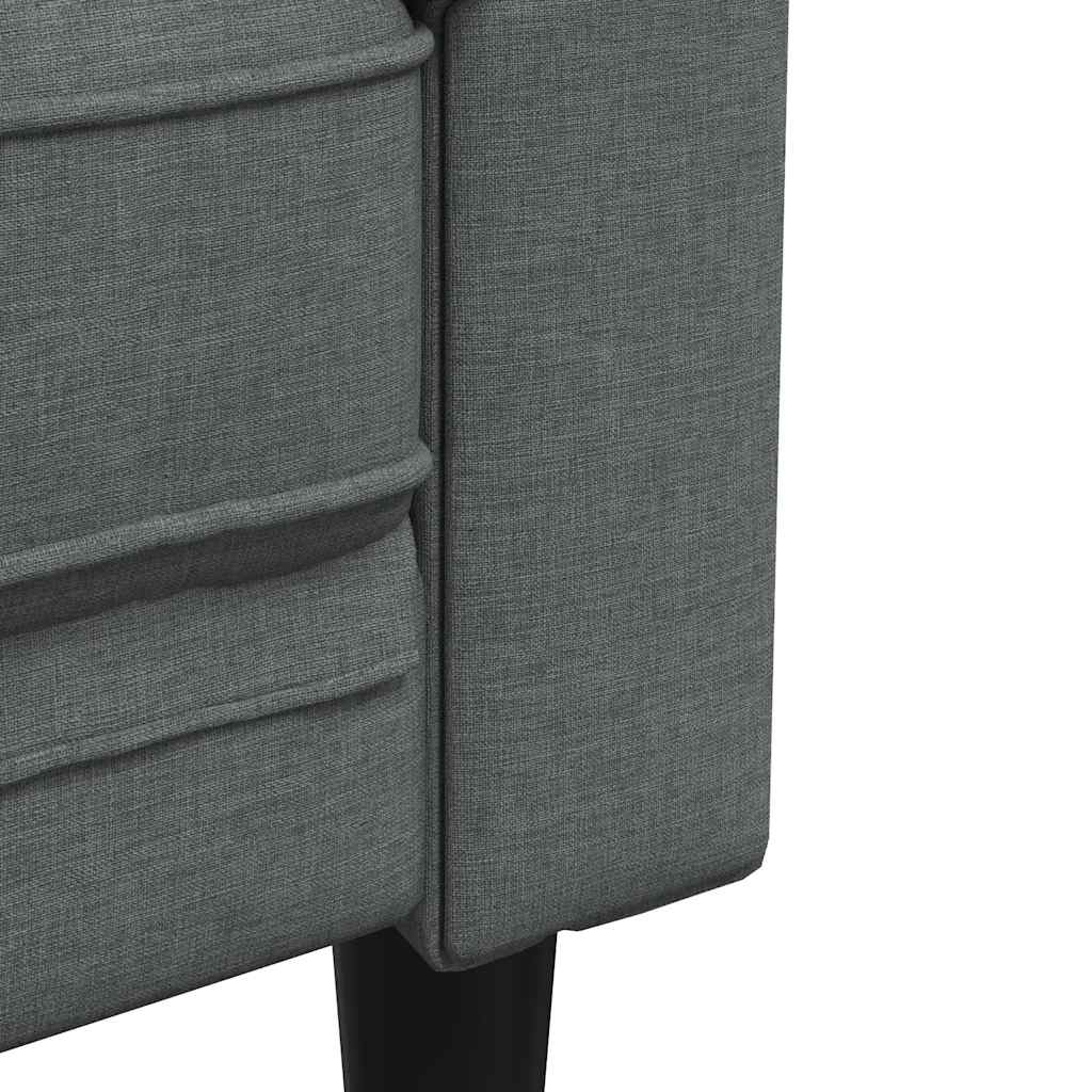Chesterfield Sofa 2-Seater Dark Grey Fabric