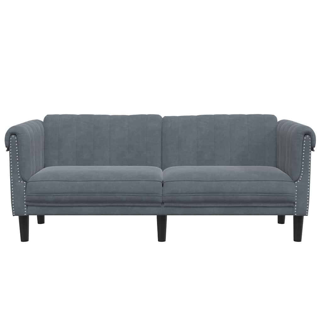 Sofa 2-Seater Dark Grey Velvet