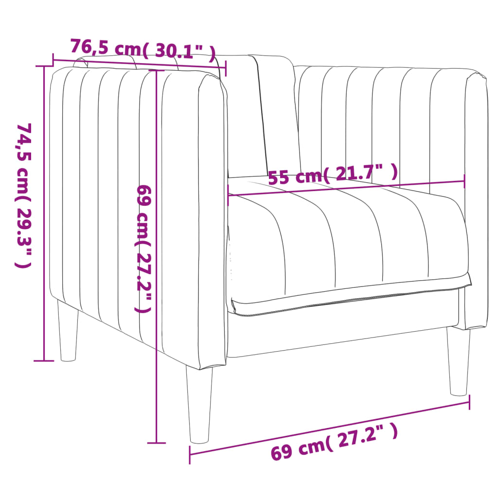 Sofa Chair Black Fabric