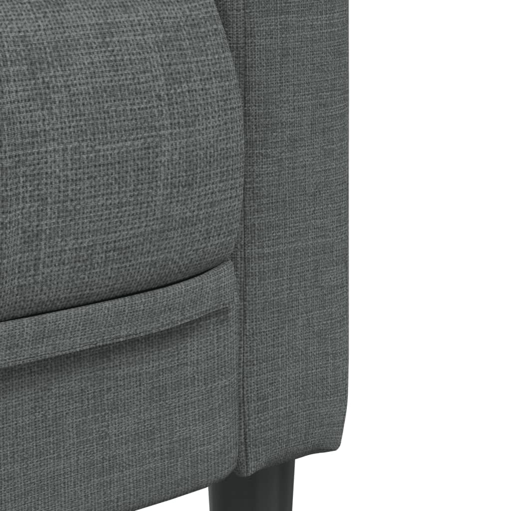 Sofa 2-Seater Dark Grey Fabric