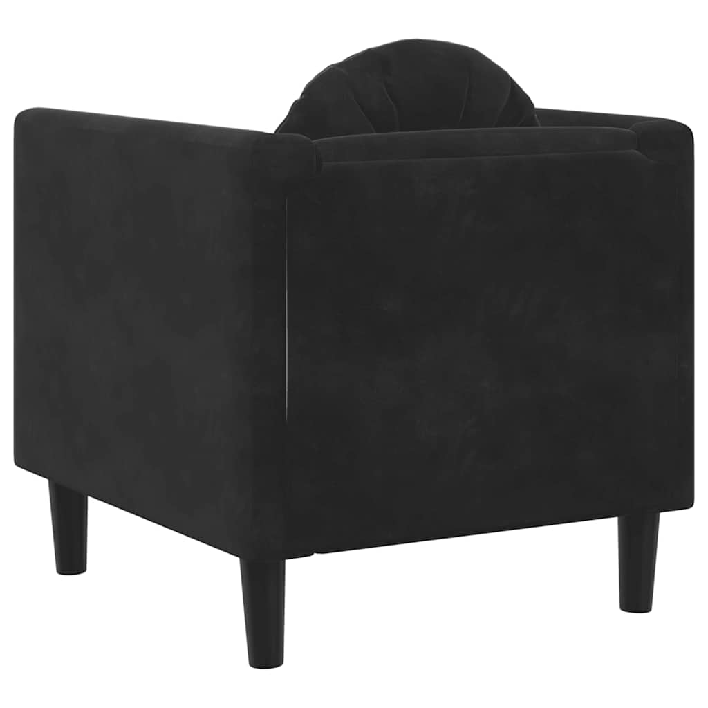 Sofa Chair with Cushion Black Velvet