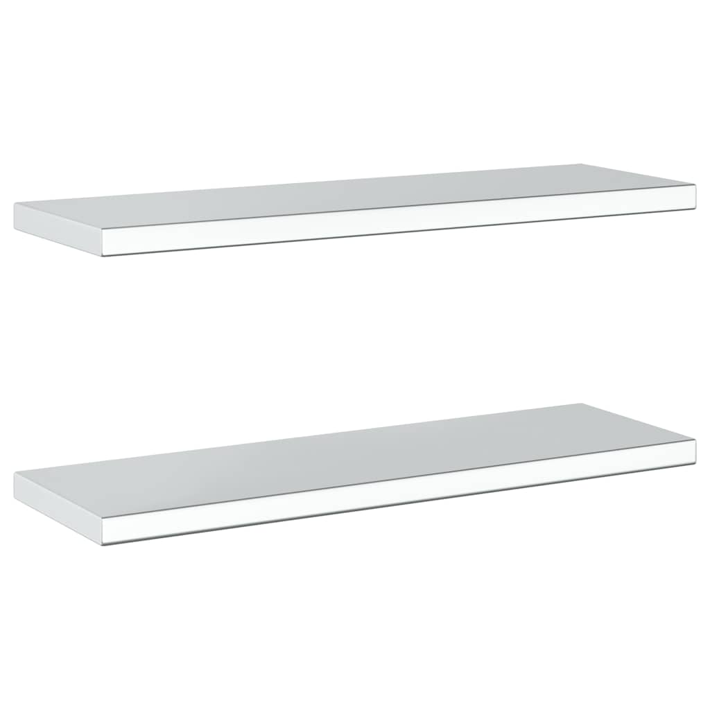 Wall Shelves 2 pcs 75x23.5 cm Silver Stainless Steel