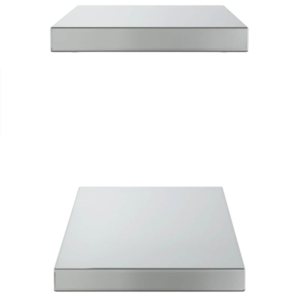 Wall Shelves 2 pcs 50x23.5 cm Silver Stainless Steel