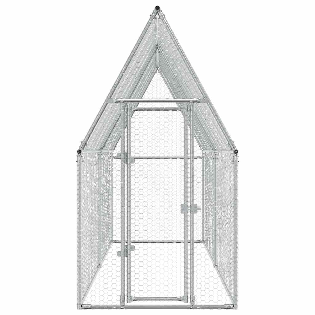 Chicken Cage Silver 100x100x190 cm Galvanised Steel