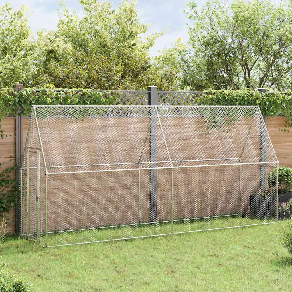Chicken Cage Silver 100x100x190 cm Galvanised Steel