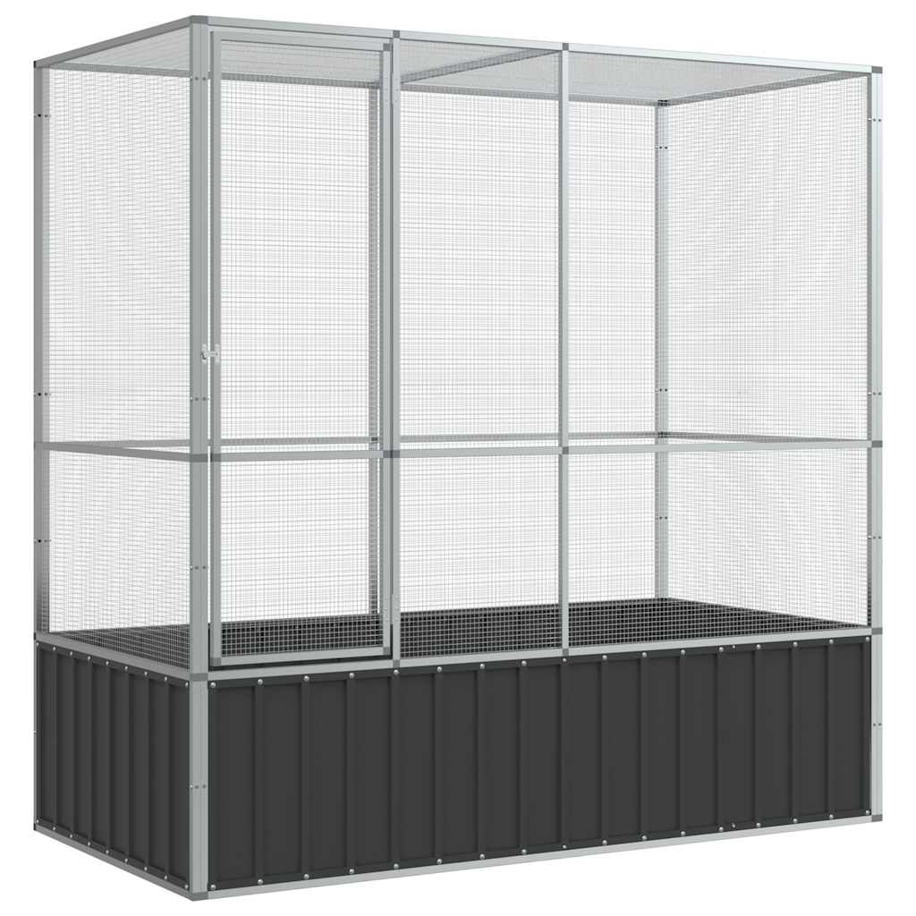 Aviary Silver 210.5x107x212 cm Steel