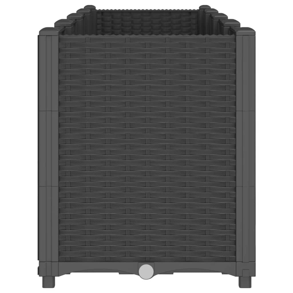 Garden Planter Black 160x40x53 cm PP