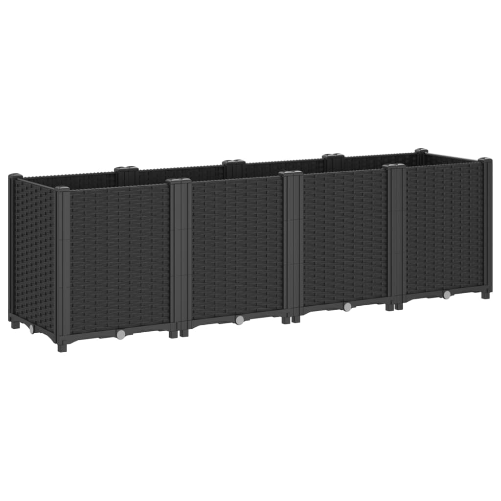 Garden Planter Black 160x40x53 cm PP