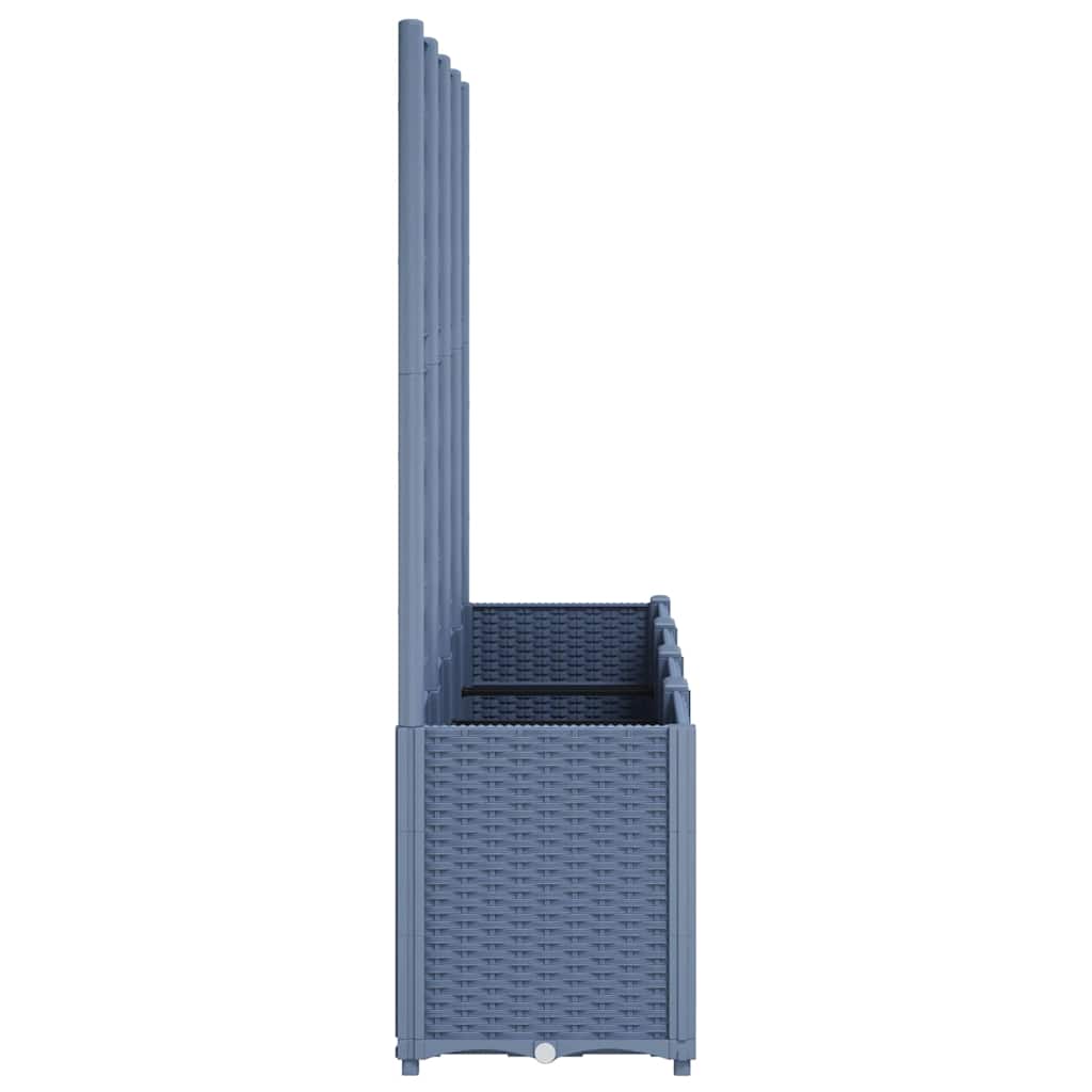 Garden Planter with Trellis Blue Grey 160x40x140 cm PP