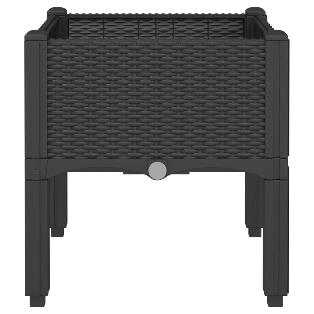 Garden Planter with Legs Black 40x40x42 cm PP