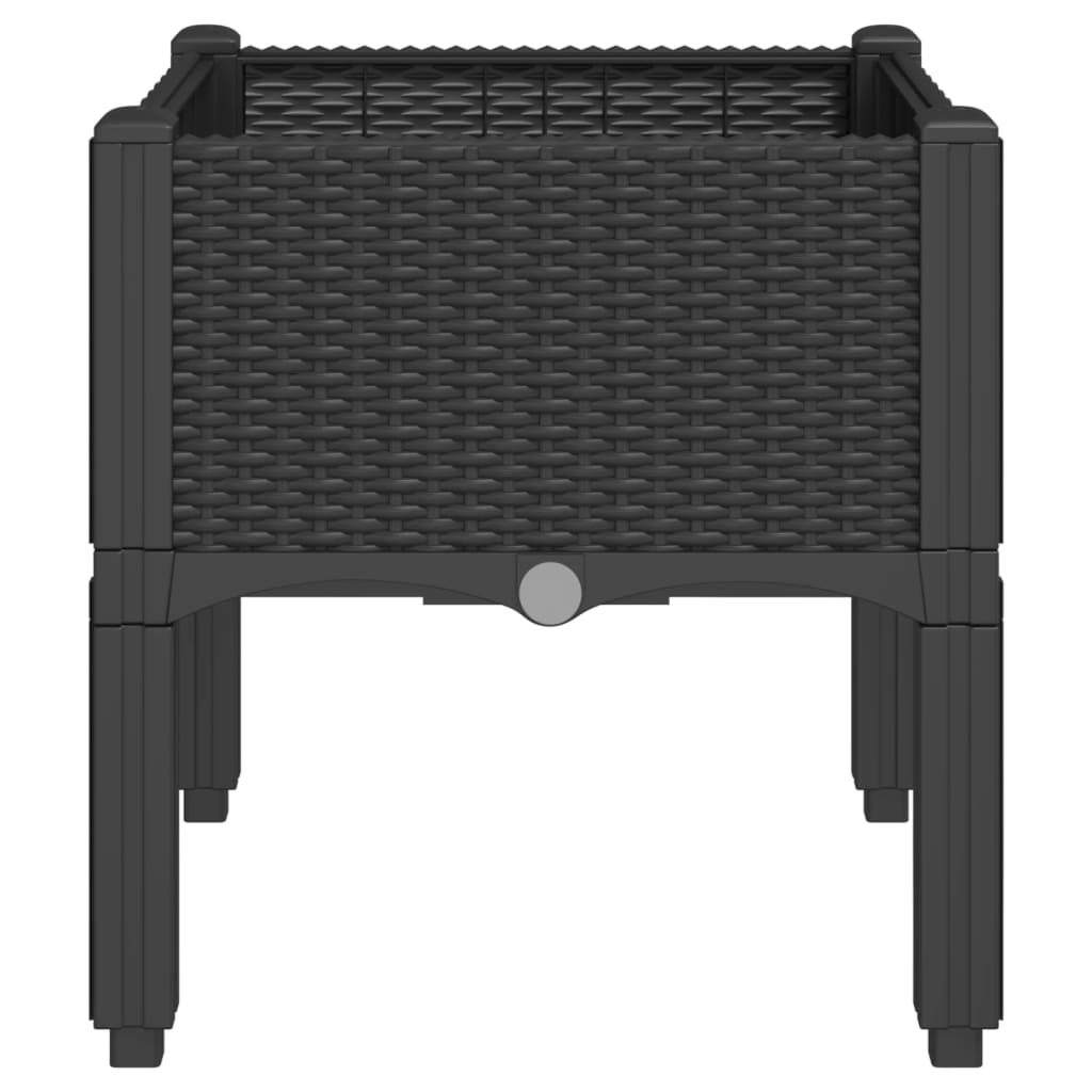 Garden Planter with Legs Black 40x40x42 cm PP