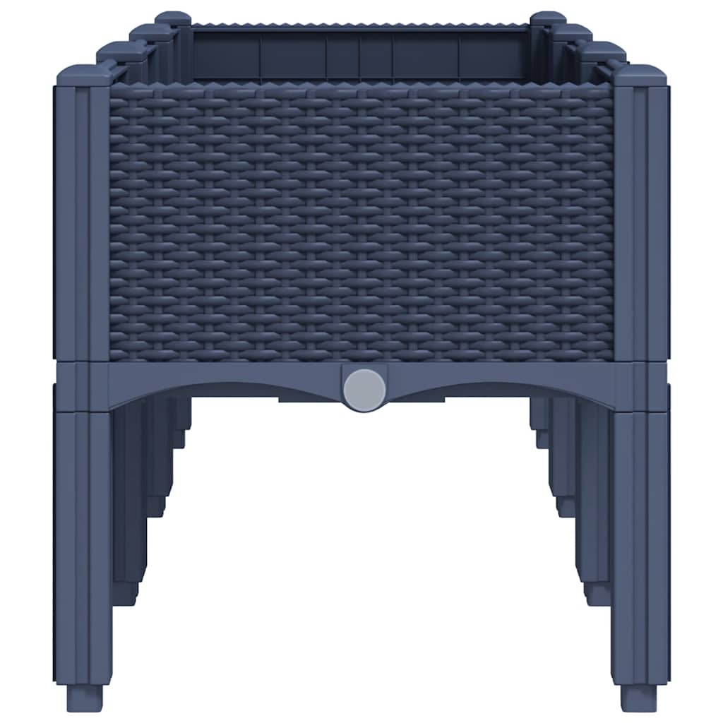 Garden Planter with Legs Blue Grey 120x40x42 cm PP