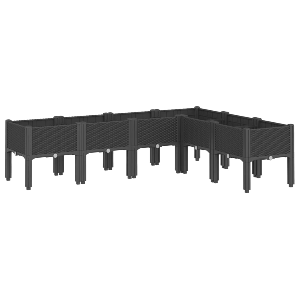 Garden Planter with Legs Black 160x120x42 cm PP