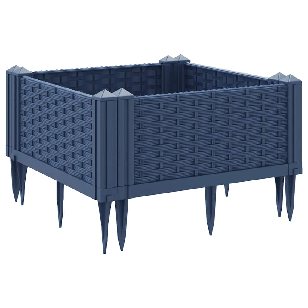Garden Planter with Pegs Blue Grey 42.5x42.5x28.5 cm PP