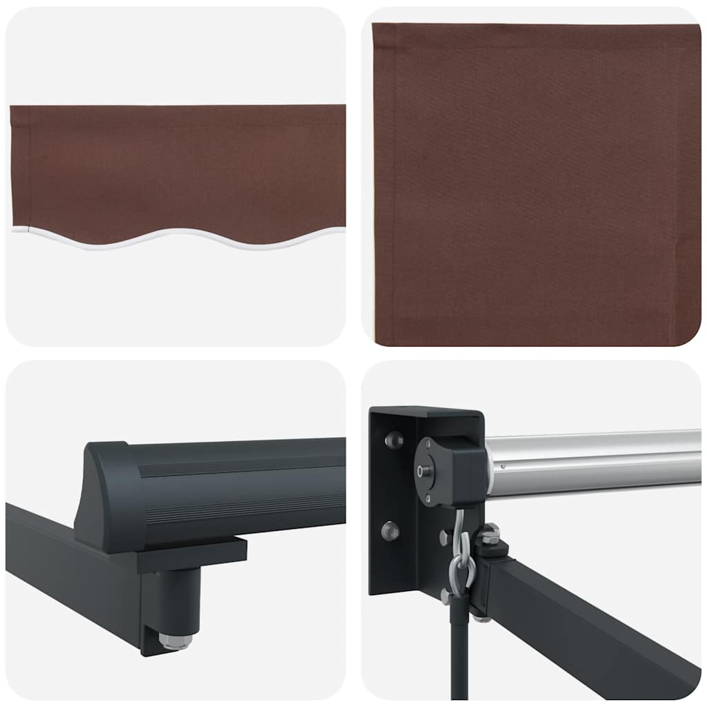 Manual Retractable Awning Brown 400x300 cm