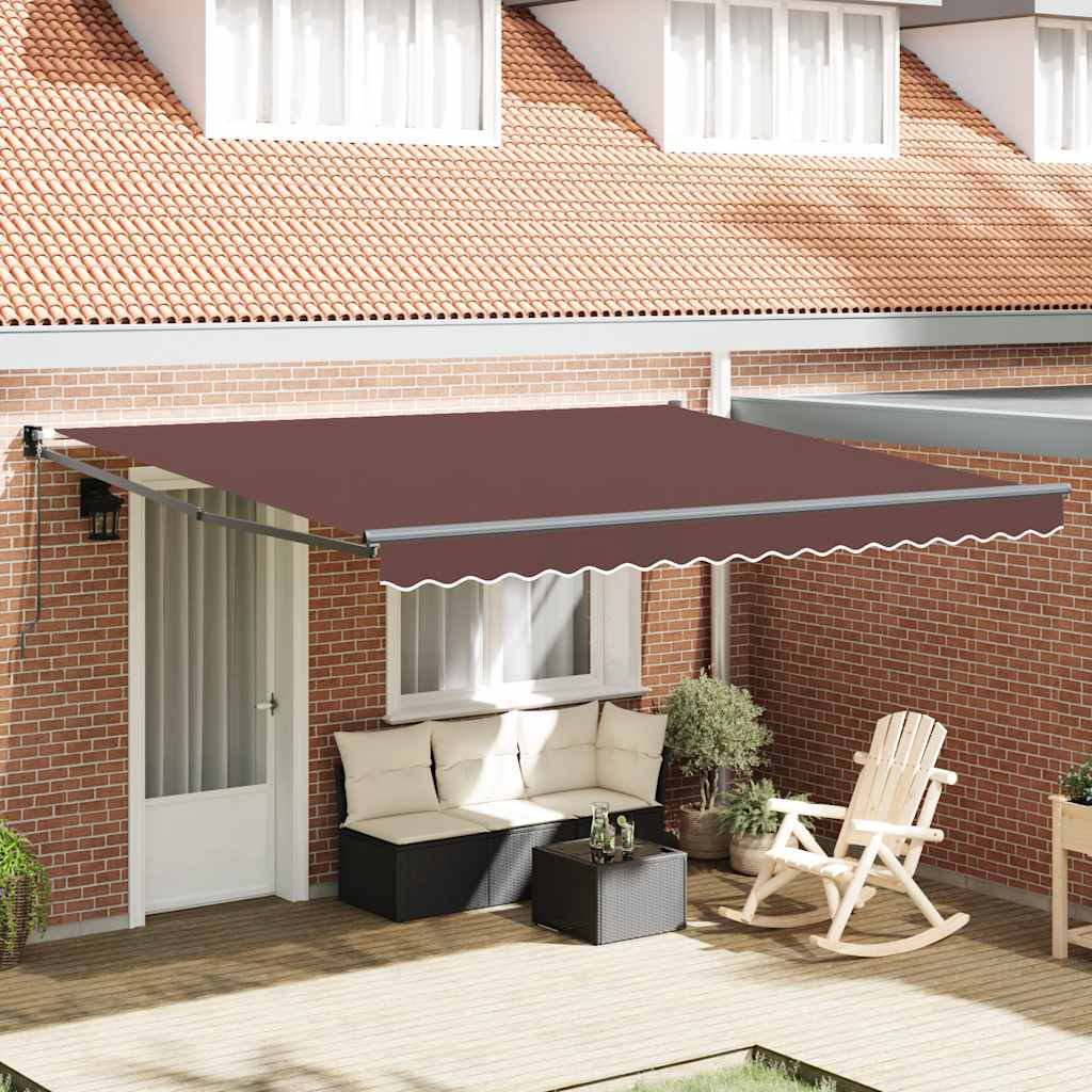 Manual Retractable Awning Brown 400x300 cm