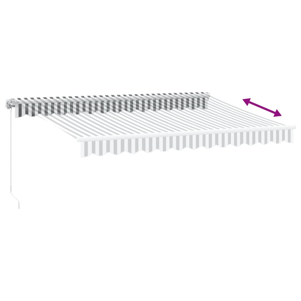 Manual Retractable Awning Anthracite&White 350x250 cm