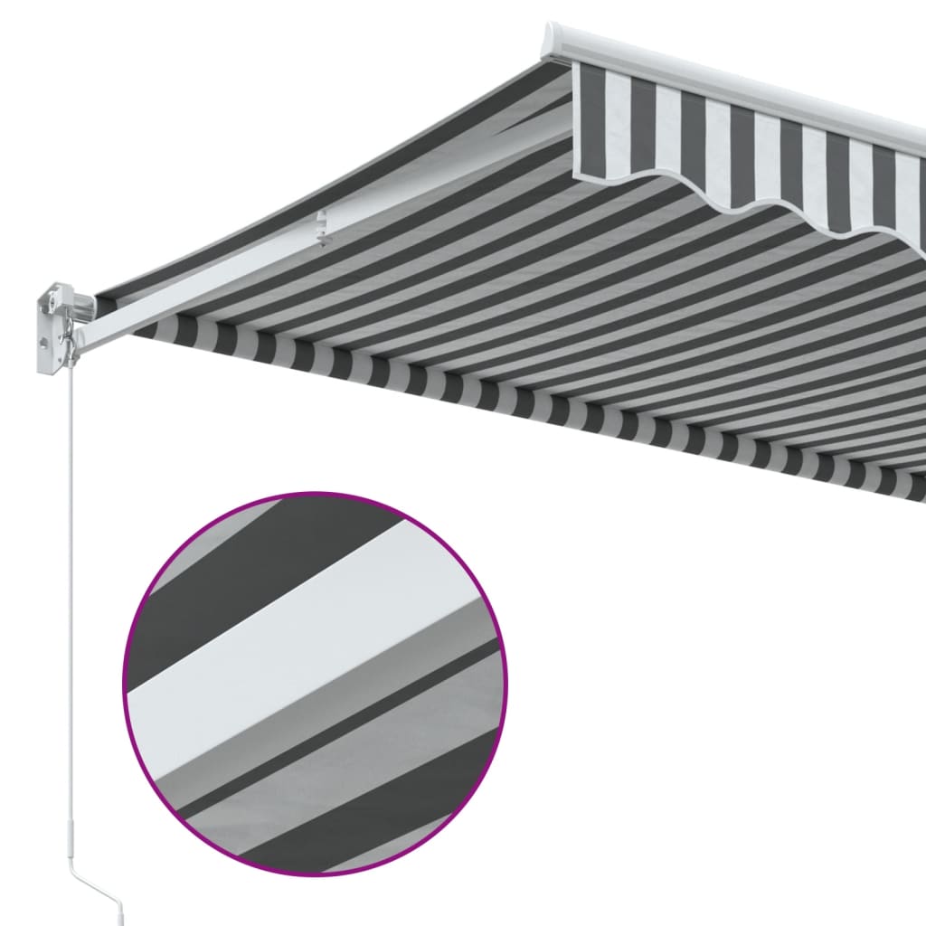 Retractable Awning Anthracite and White 3x2,5 m Fabric&Aluminium
