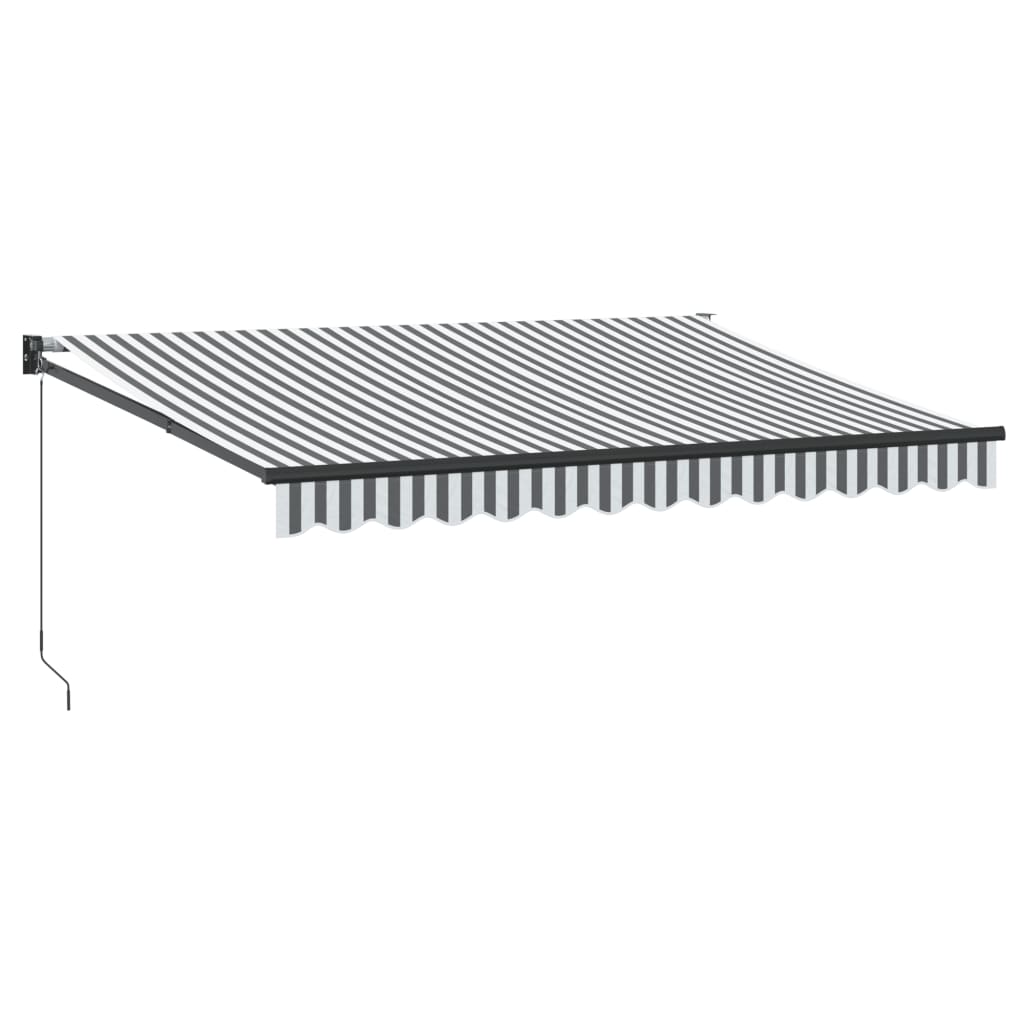 Retractable Awning Anthracite and White 3.5x2.5 m Fabric&Aluminium